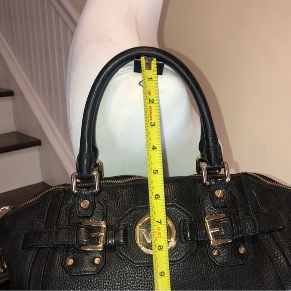 MICHAEL KORS Tumbled Black Leather Crossbody Satchel - Picture 8 of 17